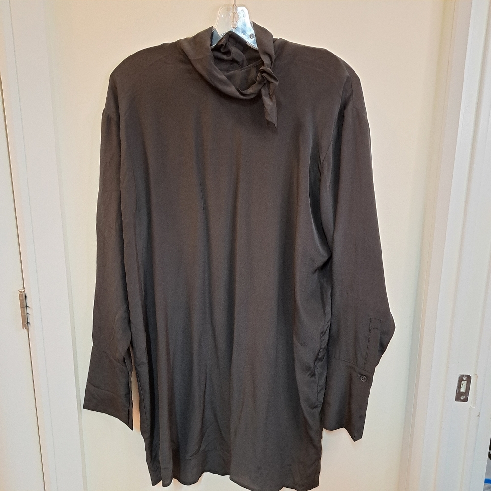 Silk oversized shirt dress